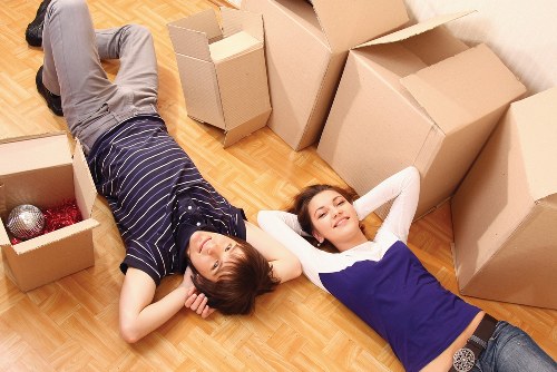 Packed office technology and documents ready for secure transport during a commercial move