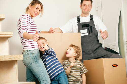 Packed moving boxes prepared for house removals in Richmonduponthames