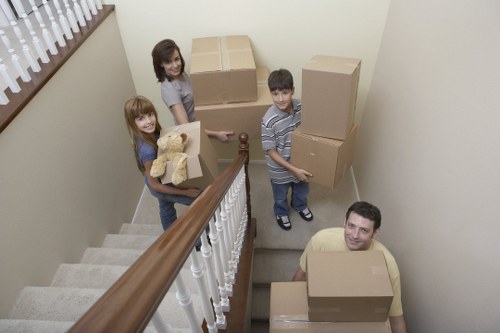 Careful furniture wrapping during a local removal service